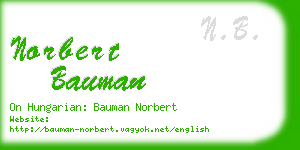 norbert bauman business card